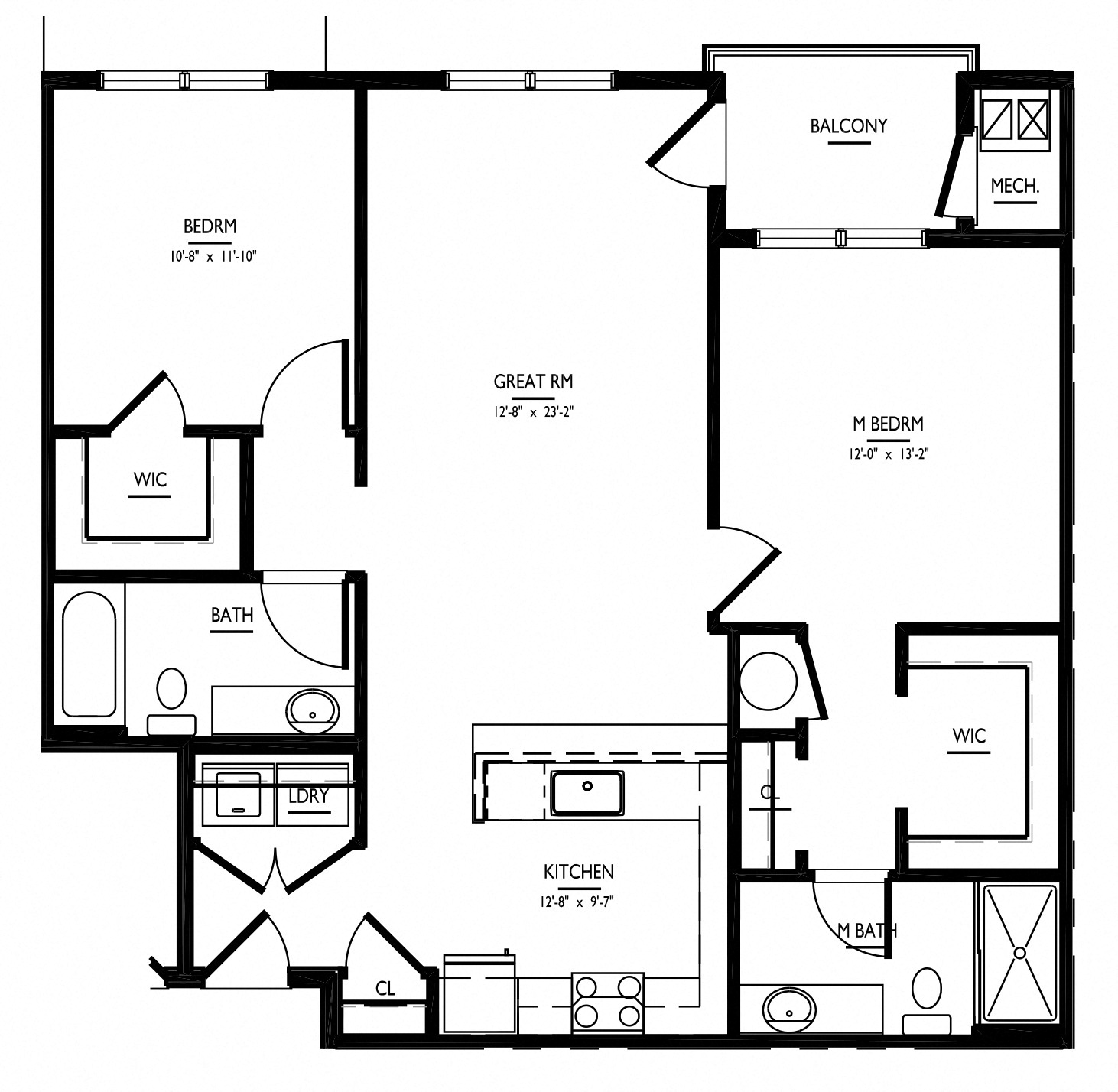 floorplan of apartment 2108